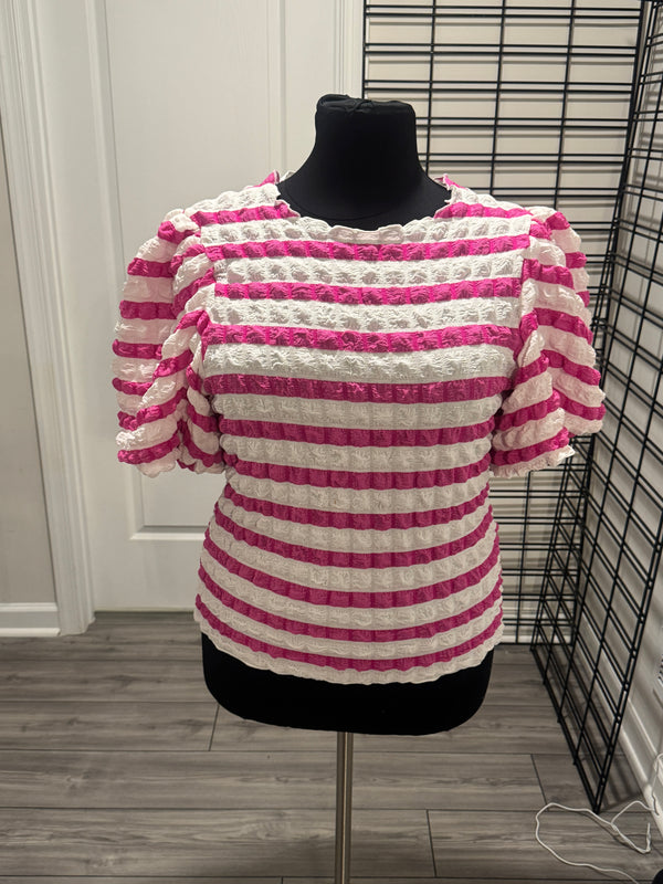 Bubble Blue and White Stripped Top