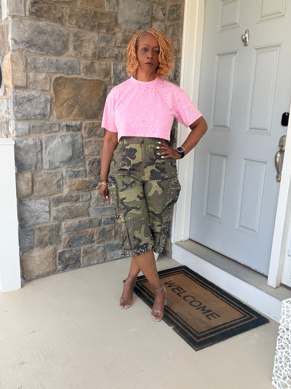 Bling cropped t-shirt