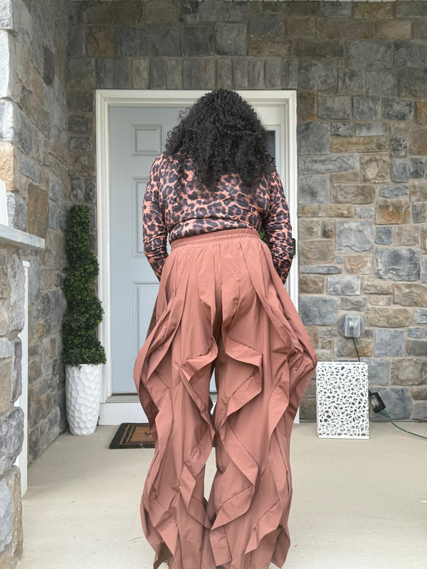 Ruffled drawstring Joggers