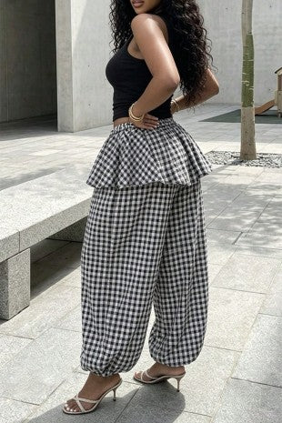Plaid Peplum pants