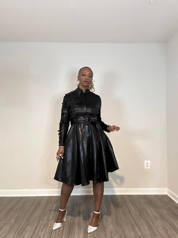 Black Scaled Jacket/Dress