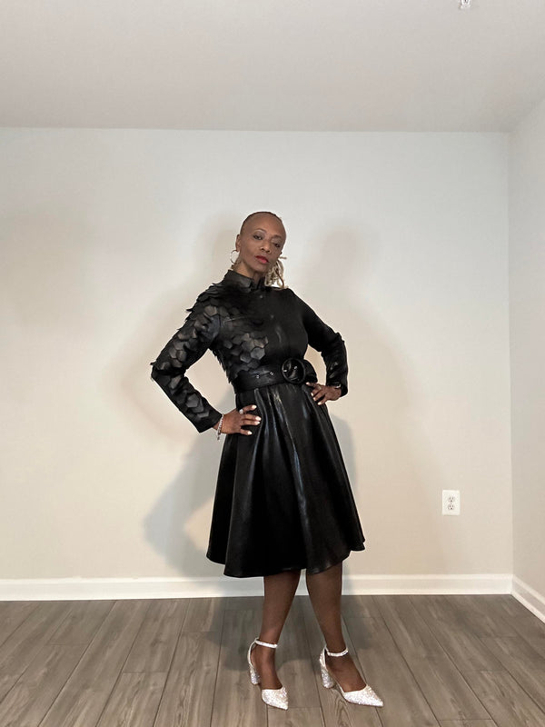 Black Scaled Jacket/Dress
