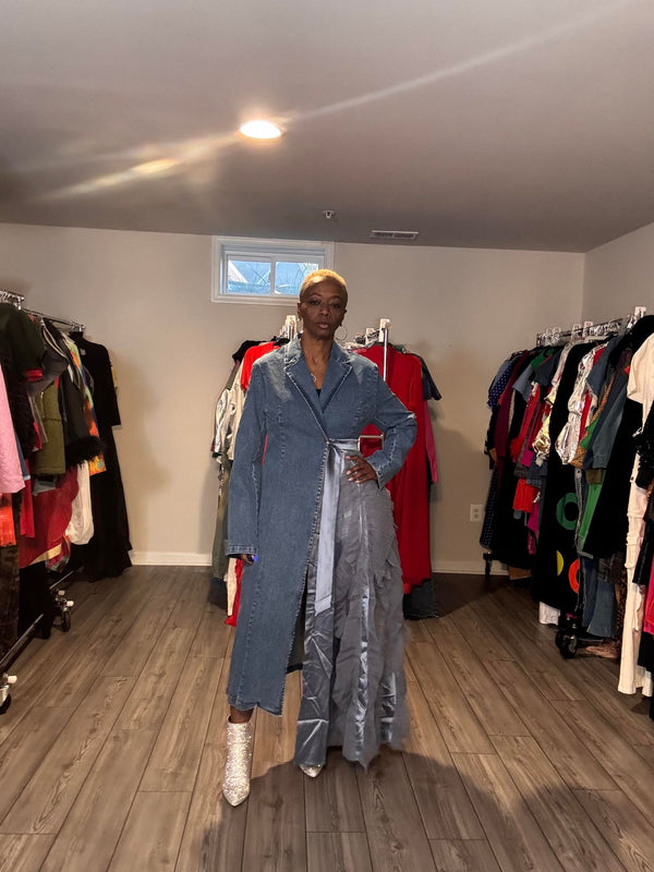 The Tulle and denim Coat Dress