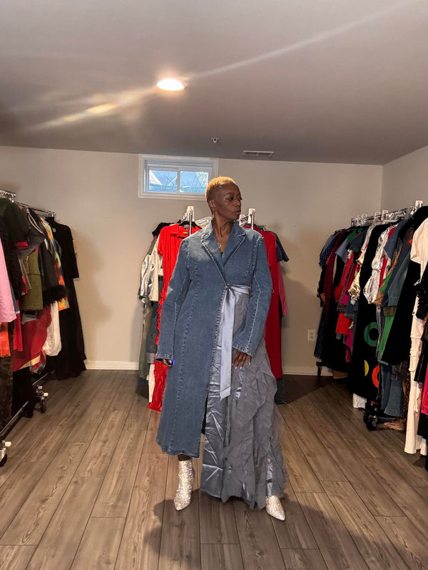 The Tulle and denim Coat Dress