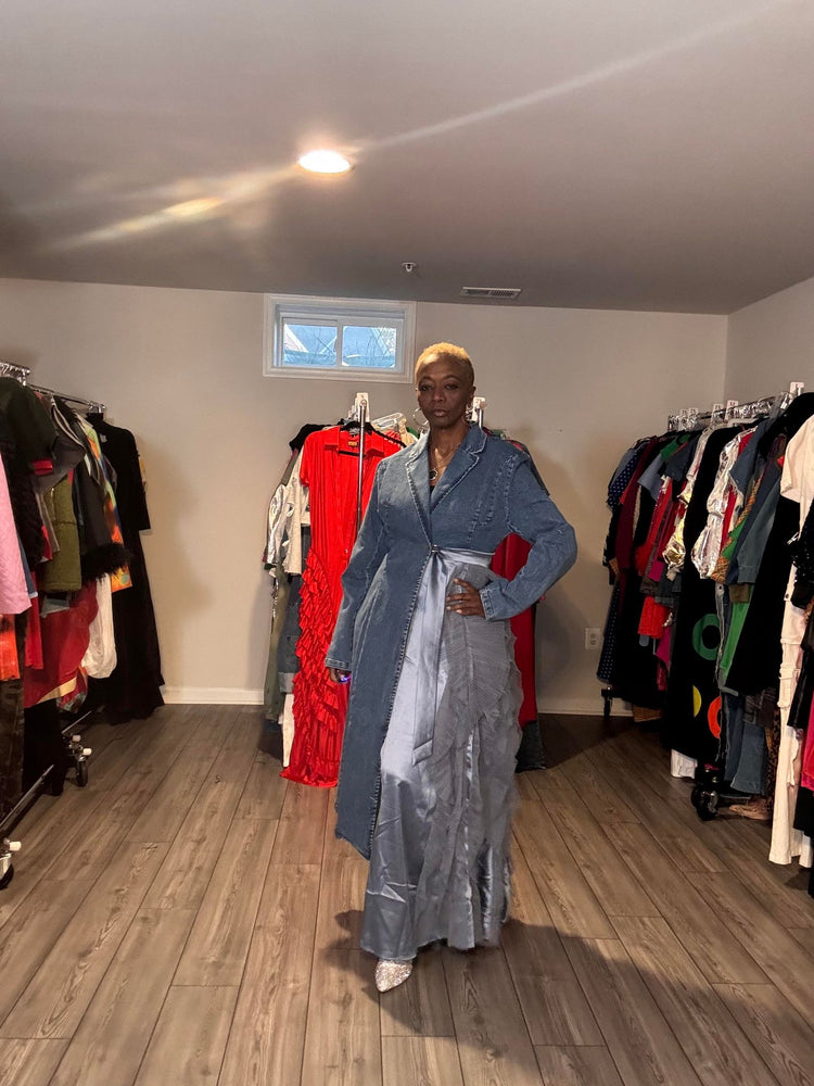 The Tulle and denim Coat Dress