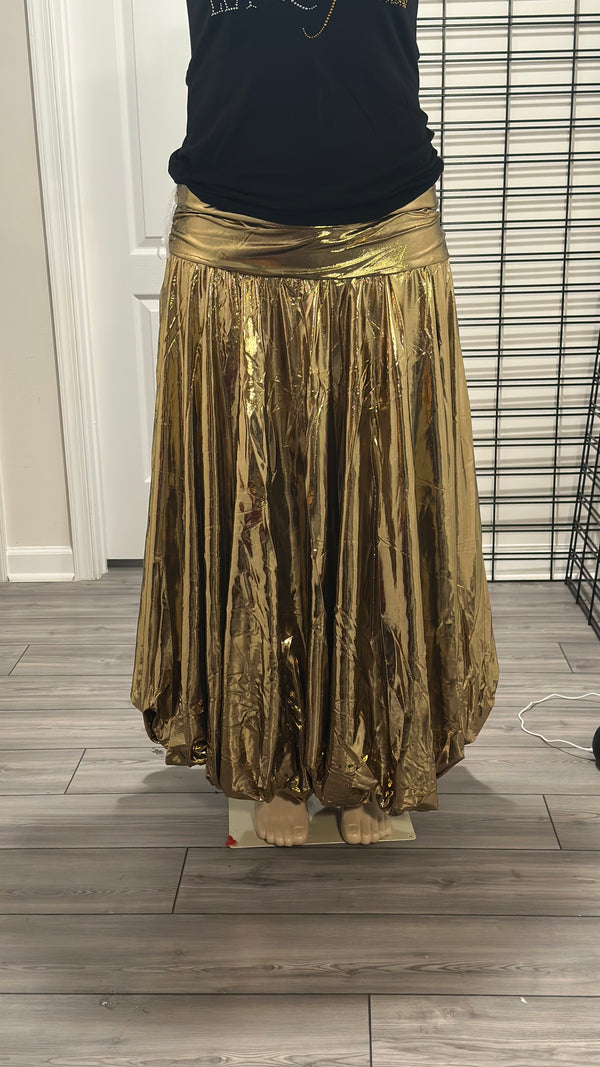 Metallic parachute drawstring Skirt