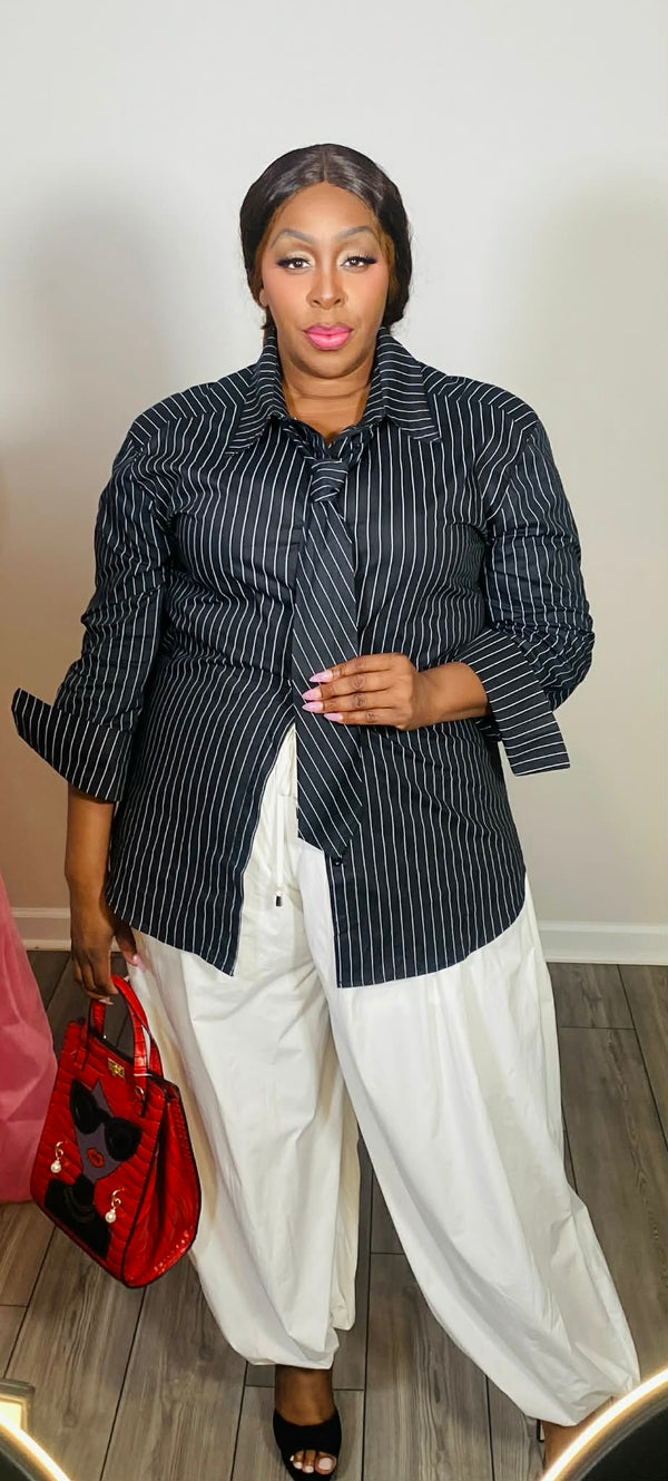 Pinstripe and Necktie set