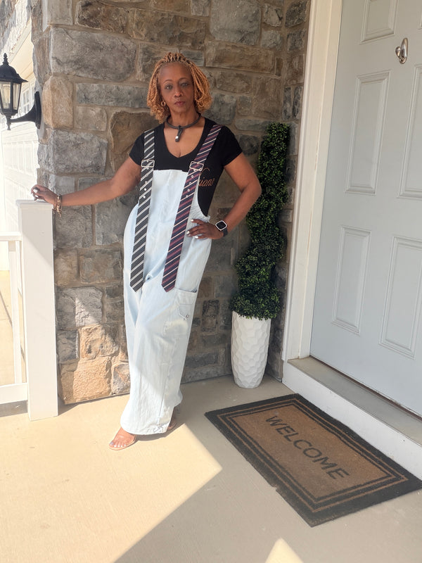 Necktie Wide Leg Jumpsuit