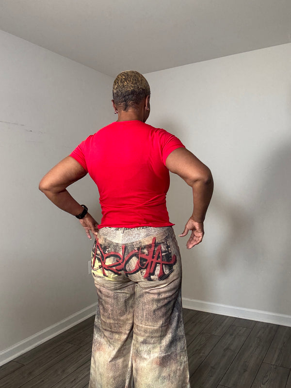 Graffiti Bell Bottom Jeans