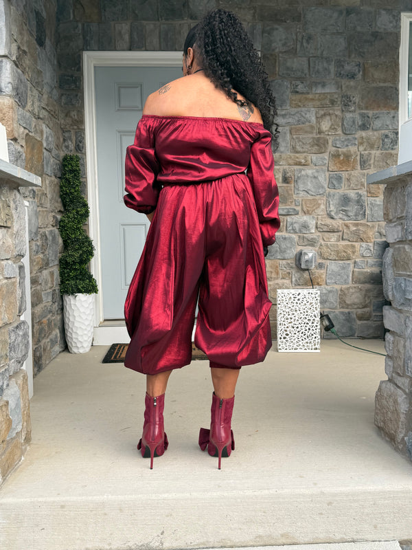 Off Shoulder Crop Pant Set