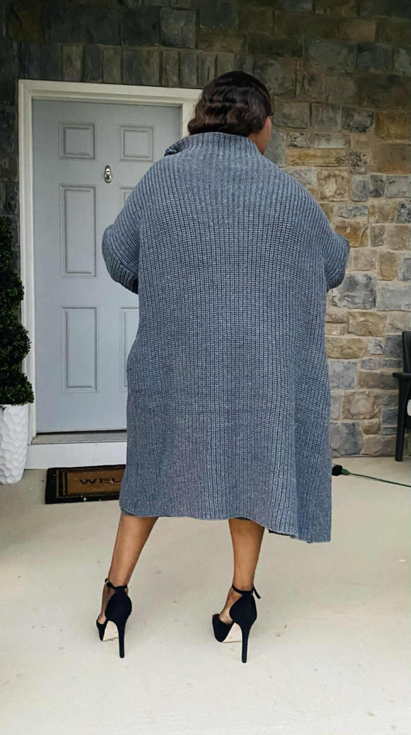 Gray or White Cardigan and Sweater Dress set