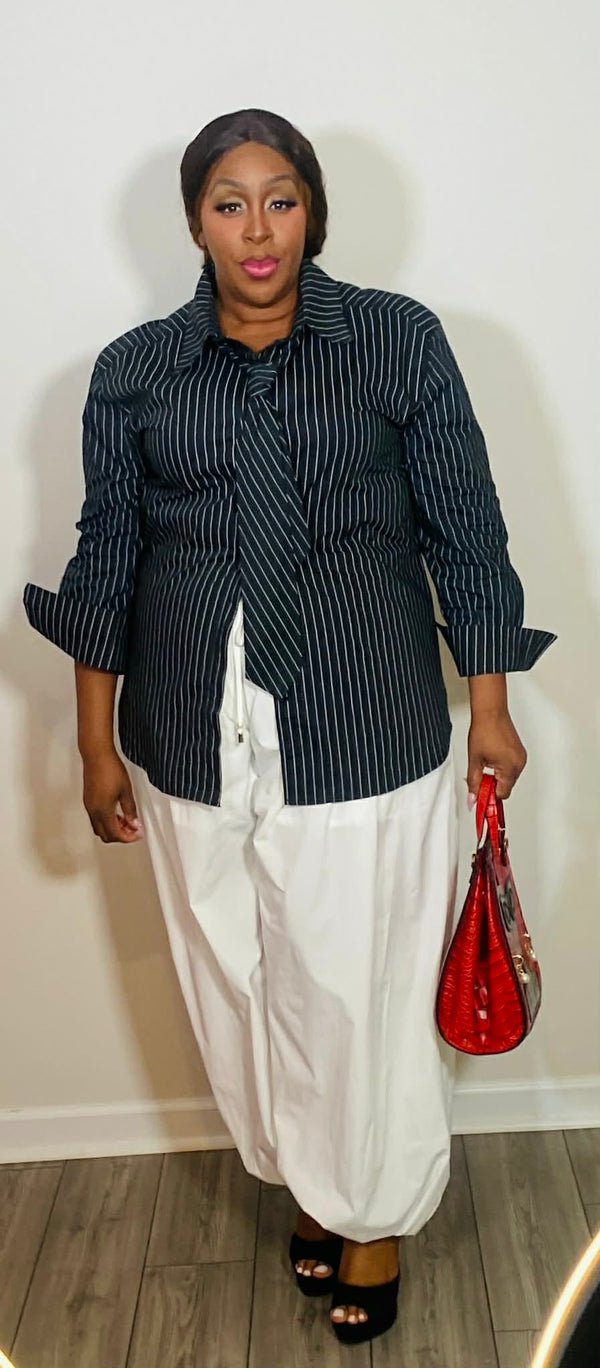 Pinstripe and Necktie set