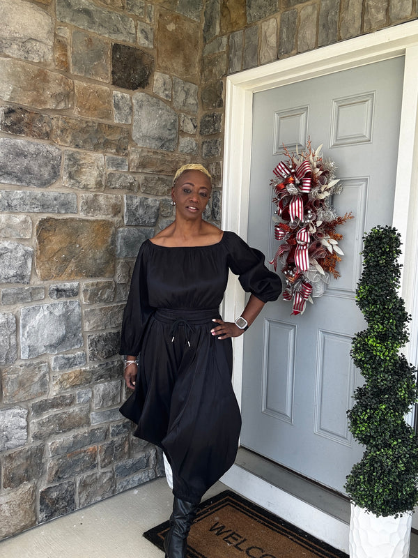 Two Piece Off Shoulder Crop Pant Set