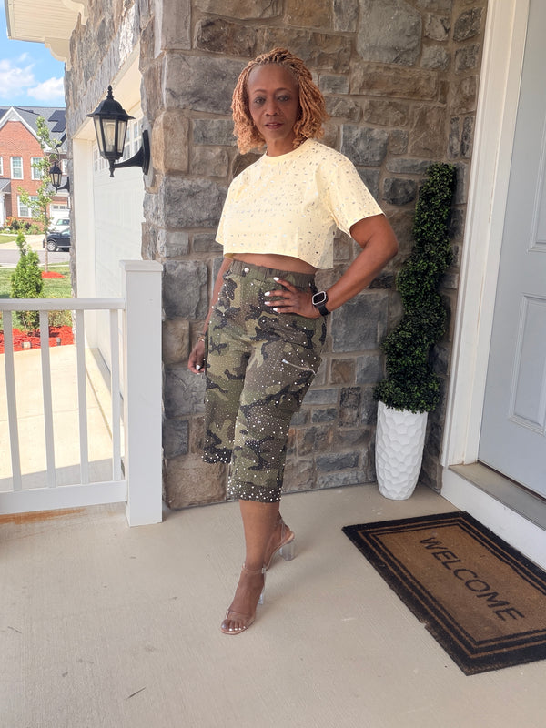 Bling cropped t-shirt