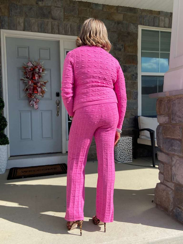 Bossy 3 piece pink sweater set