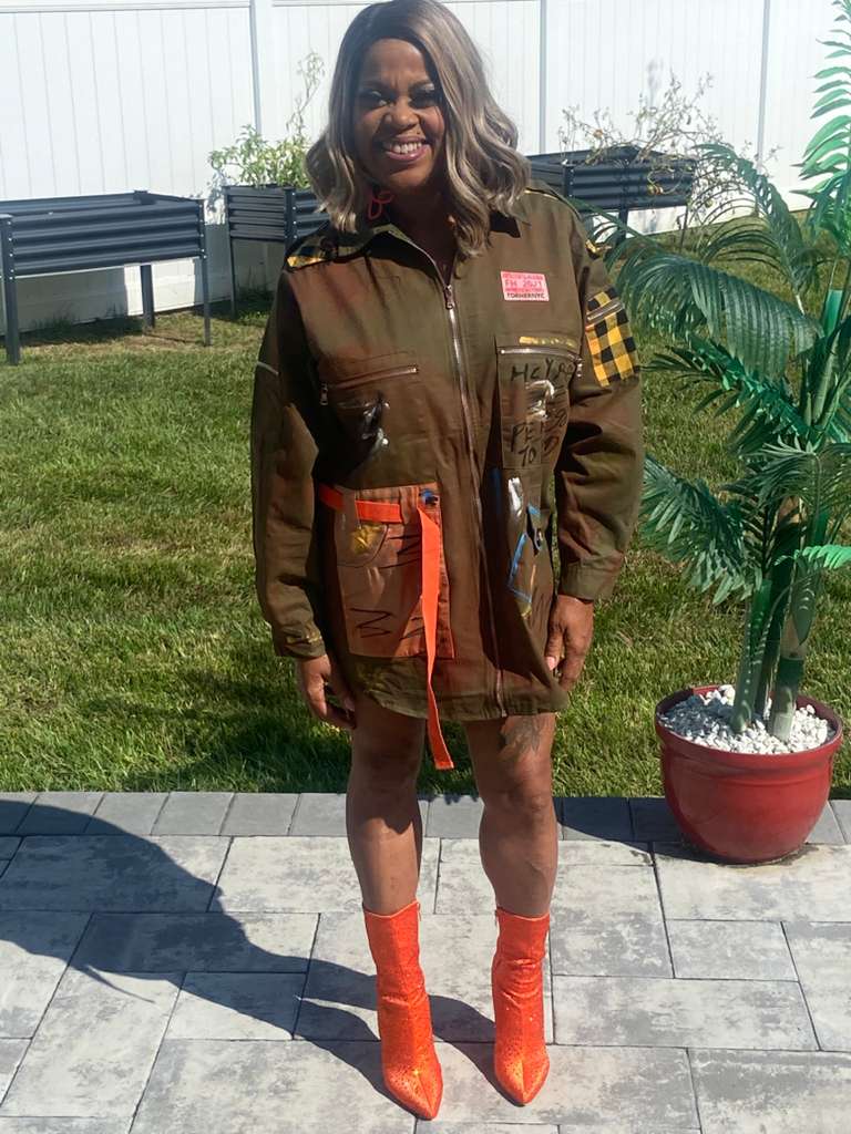 3/4 Graphic Olive Jacket/Dress