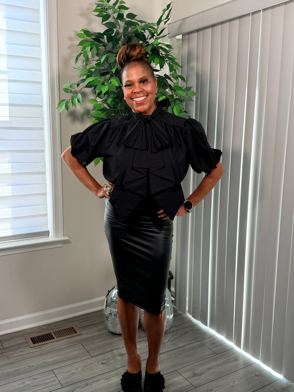 Zippered back bow top