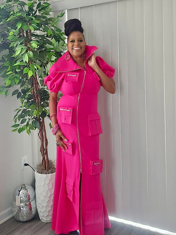 Sisters United Dress in Pink with Short Sleeves