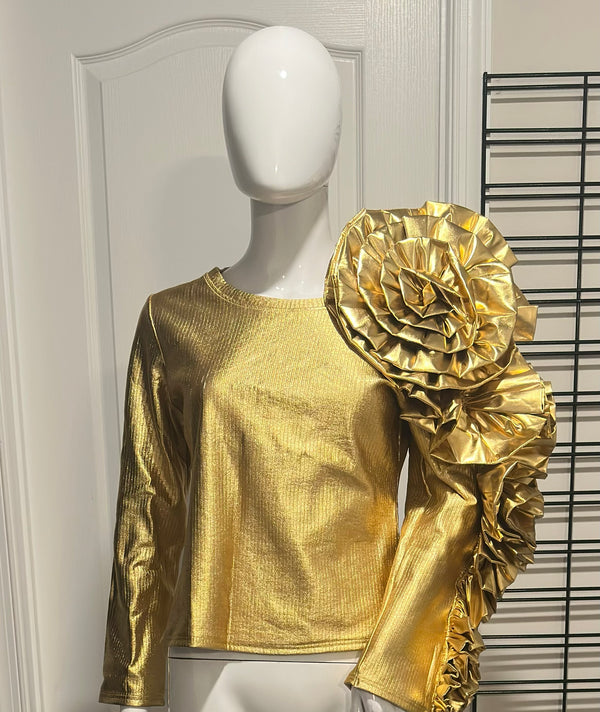 Metallic bowed top in Gold