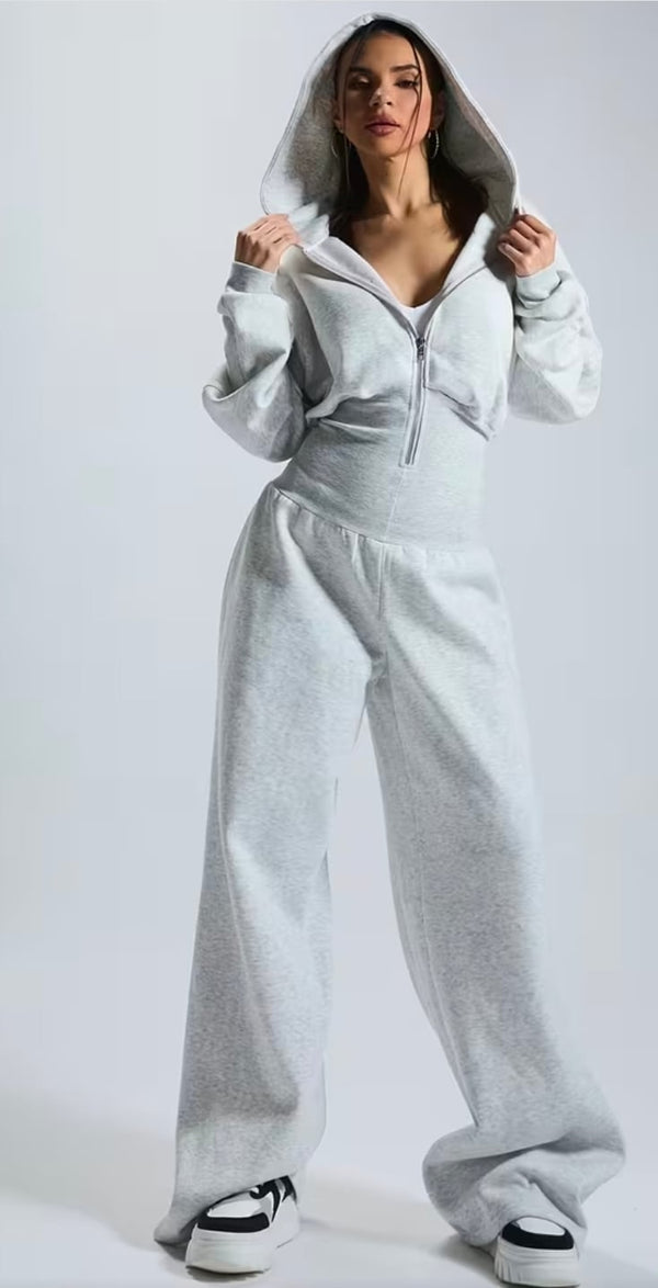 Sweat Zip-up Jumpsuit