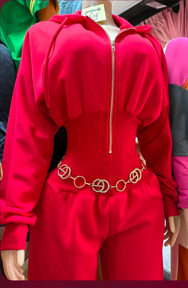 Sweat Zip-up Jumpsuit
