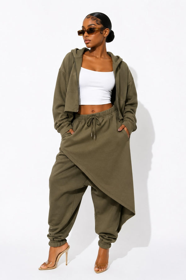 Too cool for school crop jacket sweatsuit