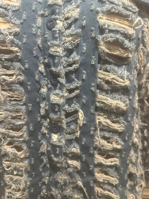 Denim Cutout Top/Jacket