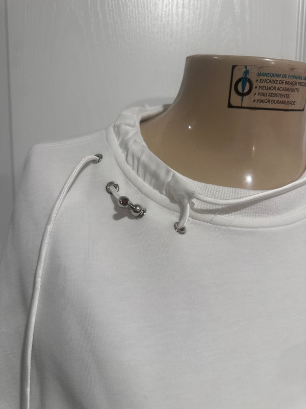 White Laced Sweat Set