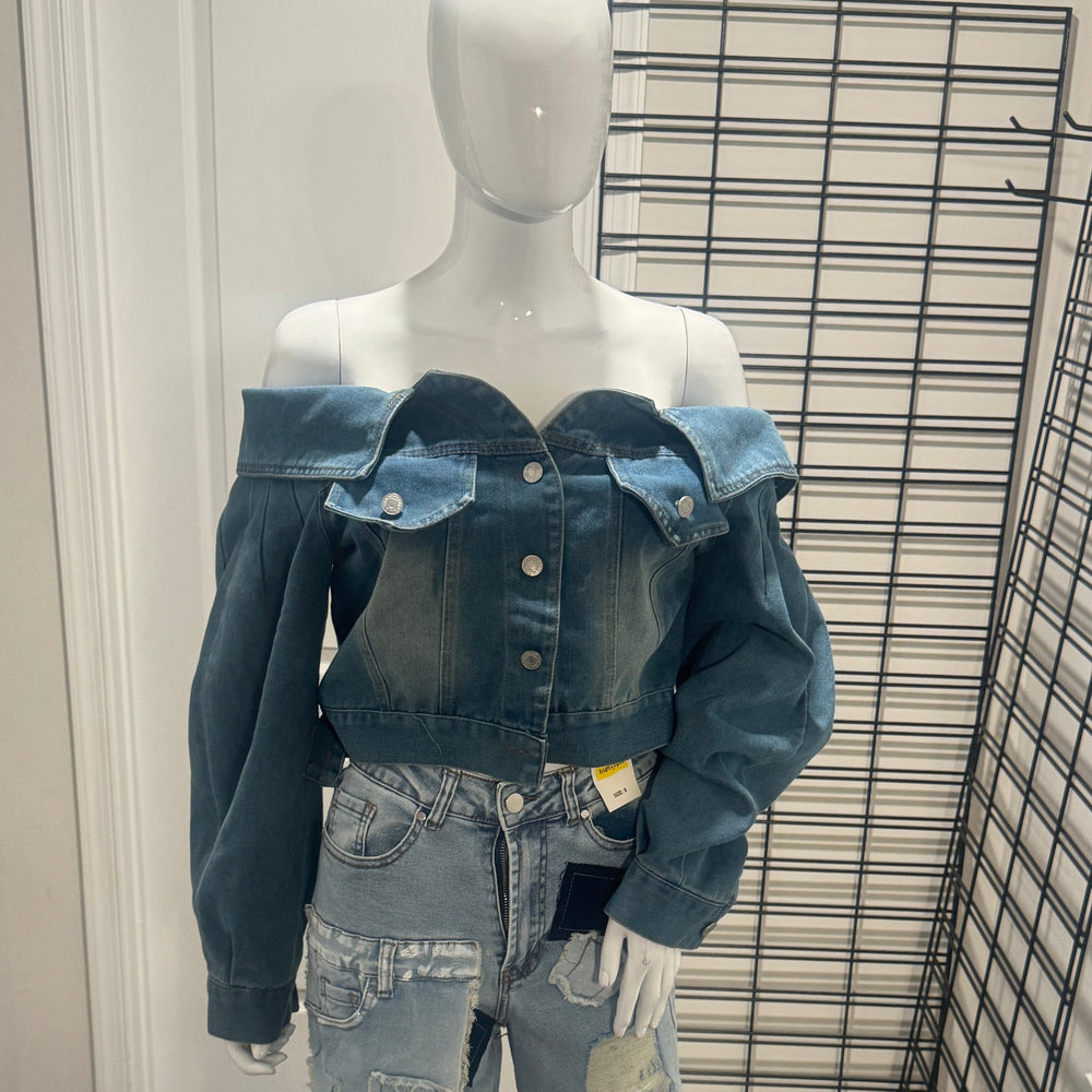 Off Shoulder Denim Jacket