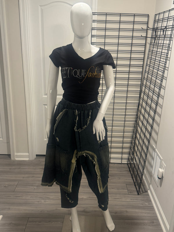 Distressed Skirt Jeans