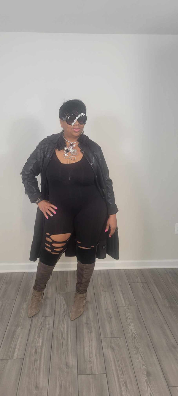 Black Scaled Jacket/Dress