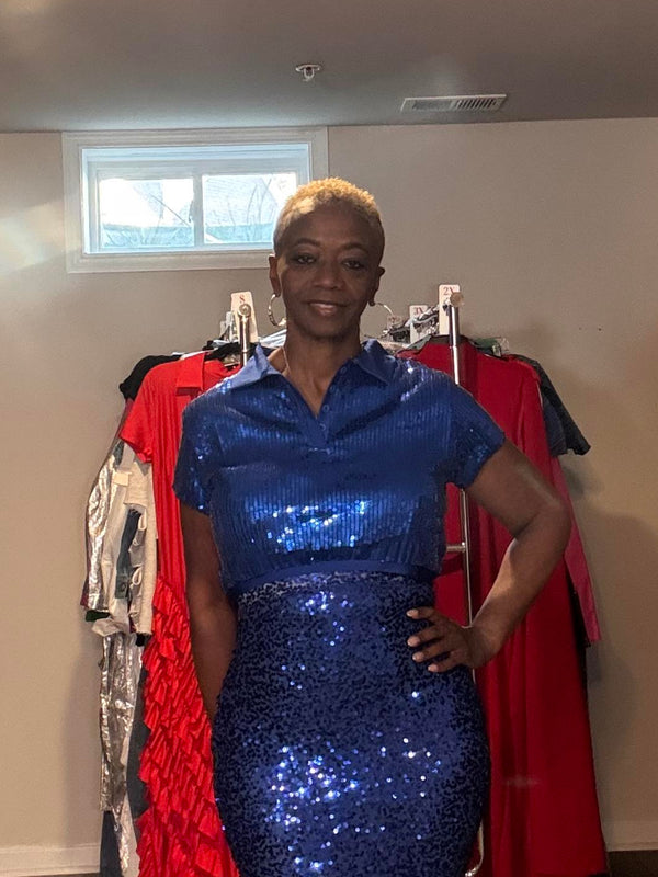 Maxi Sequin Crop Top