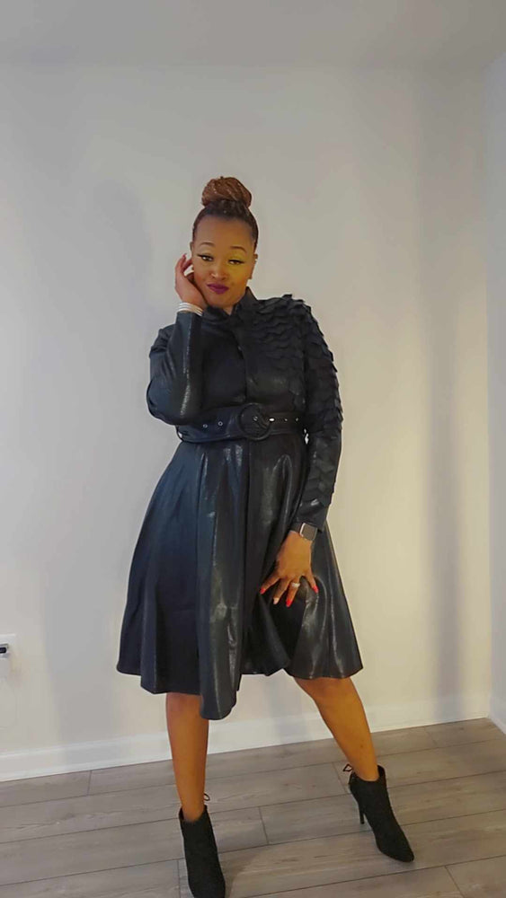 Black Scaled Jacket/Dress