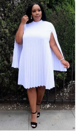 Pleated Open Sleeve Dress