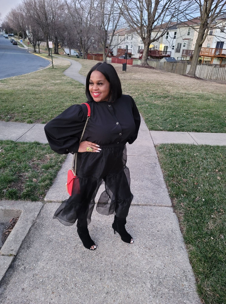 Long Sleeve Tulle Bottom Top