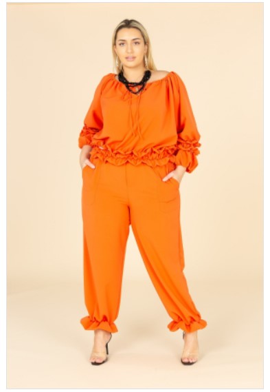 Elastic Bottom Pants 2 PC Set