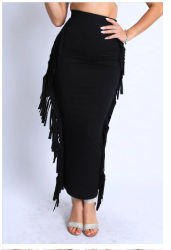 Fringe Maxi Skirt