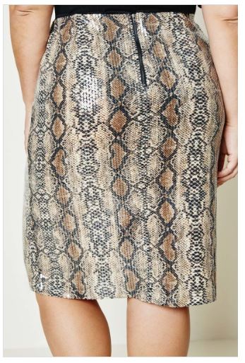 Sequin Snakeprint Skirt