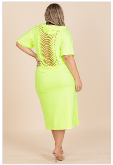 Laser Cut Back Dress