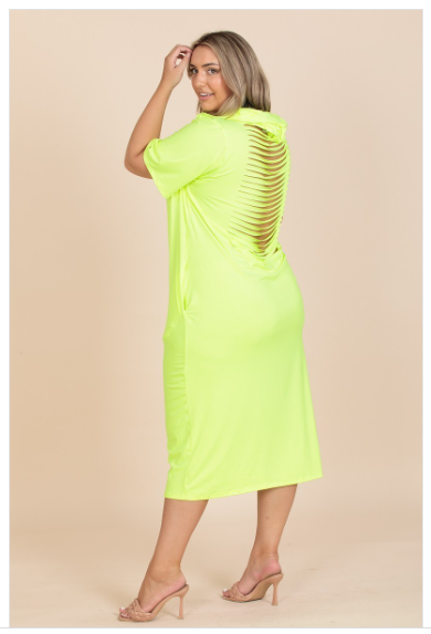 Laser Cut Back Dress