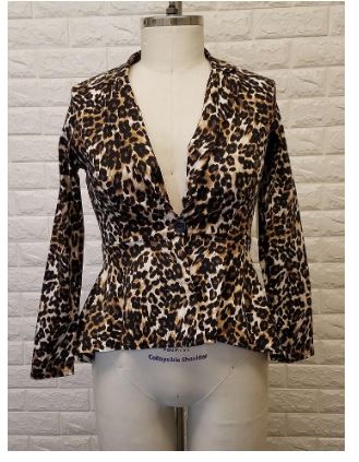 Leopard Peplum Top