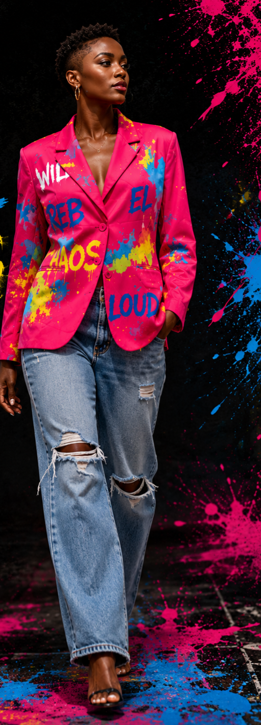 Rebel Chaos Graphic Blazer