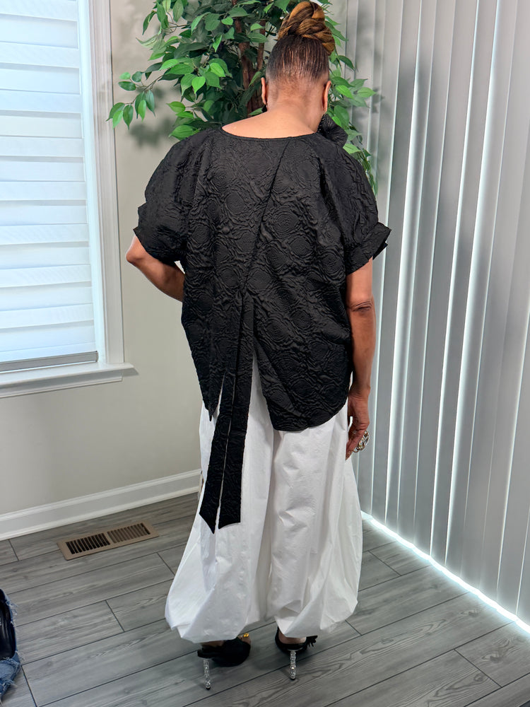 Drawstring pants with jogger bottoms