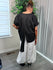 Drawstring pants with jogger bottoms