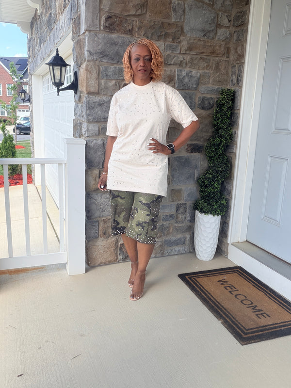 Tan and Bling tunic top
