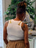 White Tank Top with Gold Chains