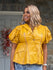 Yellow Faux Leather Peplum top