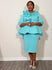 Blue Church Peplum Dress with a bow