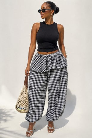 Plaid Peplum pants