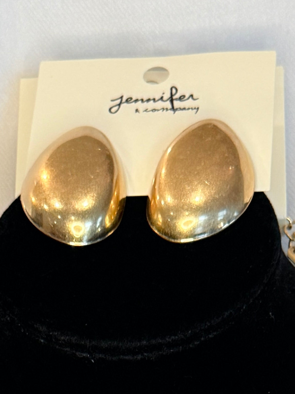 Hammered Golden circle jewelry set